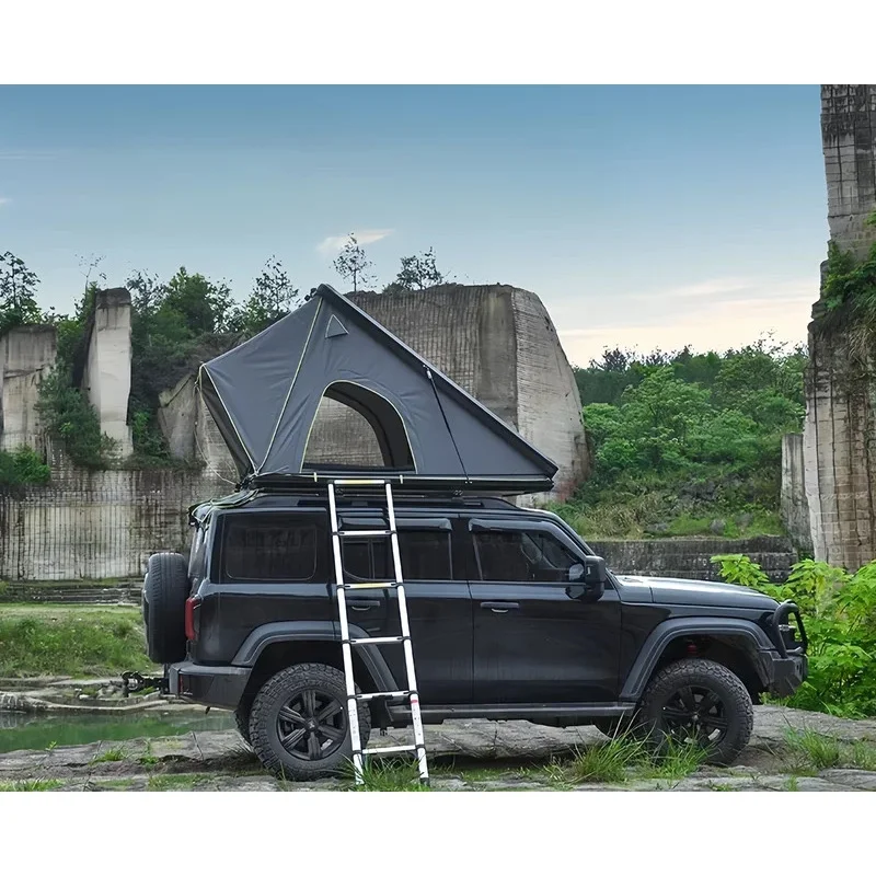 

Hard Rooftop Tent Easy Setup 4x4 Off-Road with Roof Rack Camping