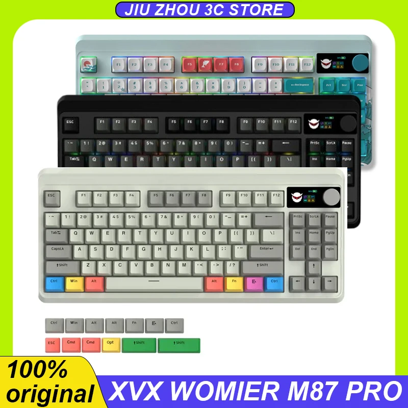 

XVX Womier M87 Pro Mechanical Keyboard Bluetooth/2.4ghz /Wired Tri-Mode Hot-Swap Tkl Rgb Oled Display Knob Custom Gamer Keyboard