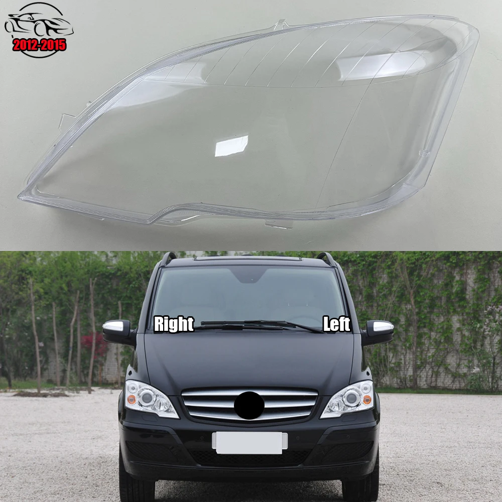 

For Mercedes-Benz Vito Viano W639 2012-2015 Headlights Shade Transparent Mask Cover Lens Lampshdade Headlamp Shell Plexiglass