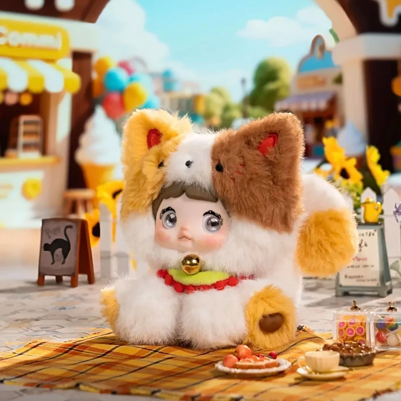 Nommi sentado zoológico série vinil pelúcia caixa cega brinquedos bonito anime figura boneca surpresa caixa mistério chaveiro natal pingente presentes