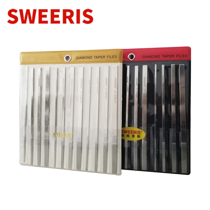 SWEERIS Diamond Flat Hand Files Diamond Files for Metal Stone Carving Craft Plating diamond File Set Hand Tools CF400