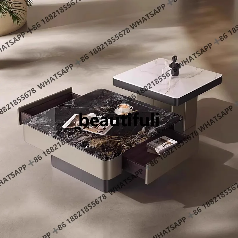 

Microcrystalline stone coffee table Italian minimalist small apartment living room household luxury stone coffee table