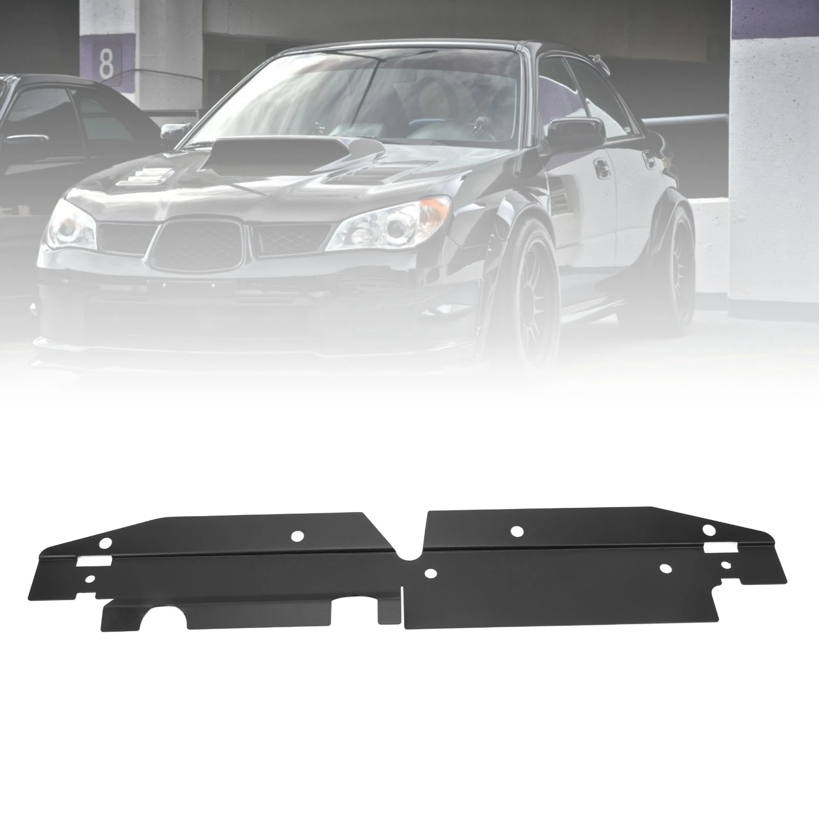 Copertura del pannello del diffusore del motore con piastra di raffreddamento del radiatore in lega di alluminio - Sostituzione nera per Subaru Impreza WRX