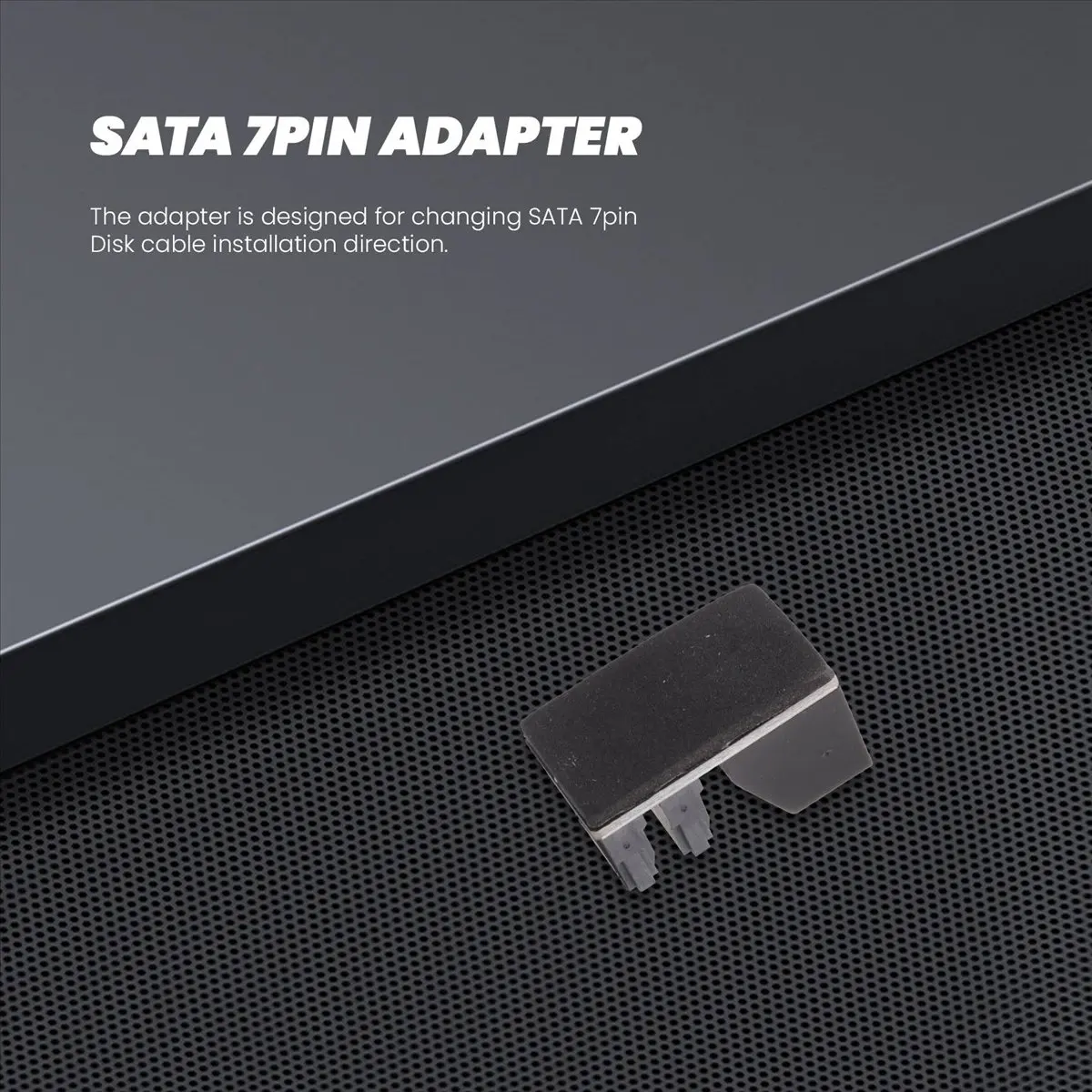 ABAN 1Pcs Double 7Pin Female to Double 7Pin Male 90 Degree Angled Adapter Mainboard Adapter for Desktops SSD HDD