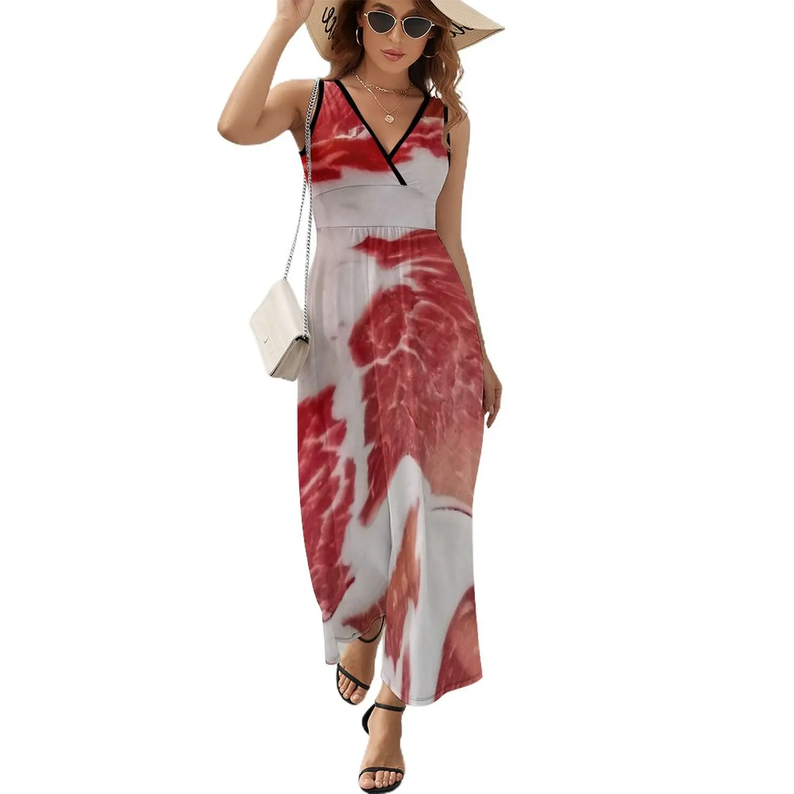 

Meat Texture Closeup Sleeveless Dress Long dress summer dress womens 2024