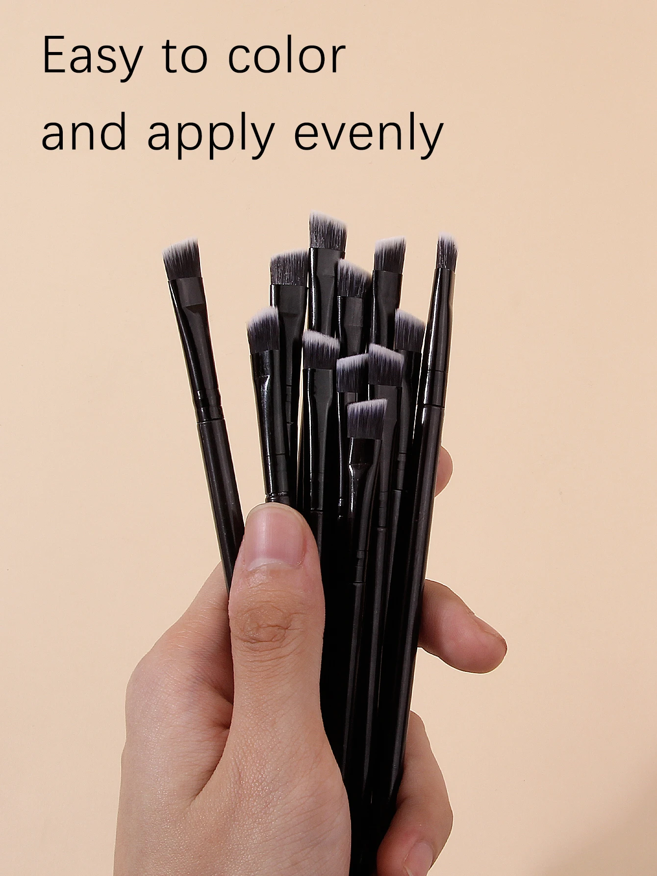 2/12 قطعة ترقية شفرة كحل فرشاة رقيقة جدا غرامة زاوية شقة الحاجب فرشاة تحت العينين مكان فرشاة التفاصيل الدقيقة