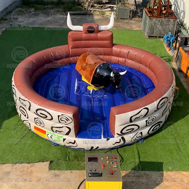 outdoor inflatable machinery bull riding game console, inflatable machinery bull machinery competitive bull riding set