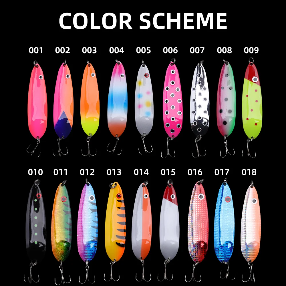 FISHINGFANS Forellenangeln 75mm/95mm Löffelköder Künstlicher Köder Süßwasser-Spinnköder Jigbait Fischköder Flutter Spoon Jerkbait Köder – Detail 1