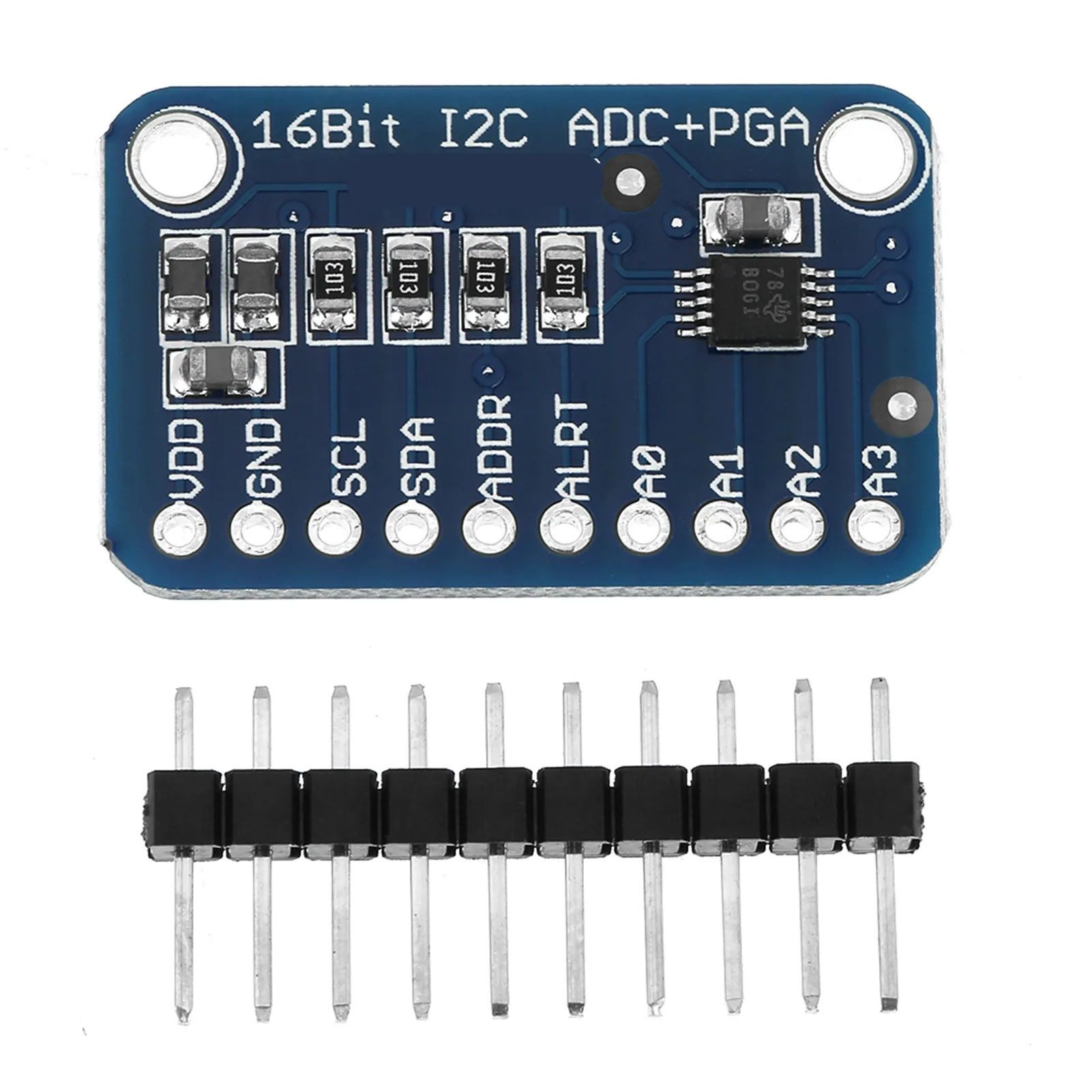 1pc 16‑Bit I2C ADC Development Board Analog to Digital Converter Module