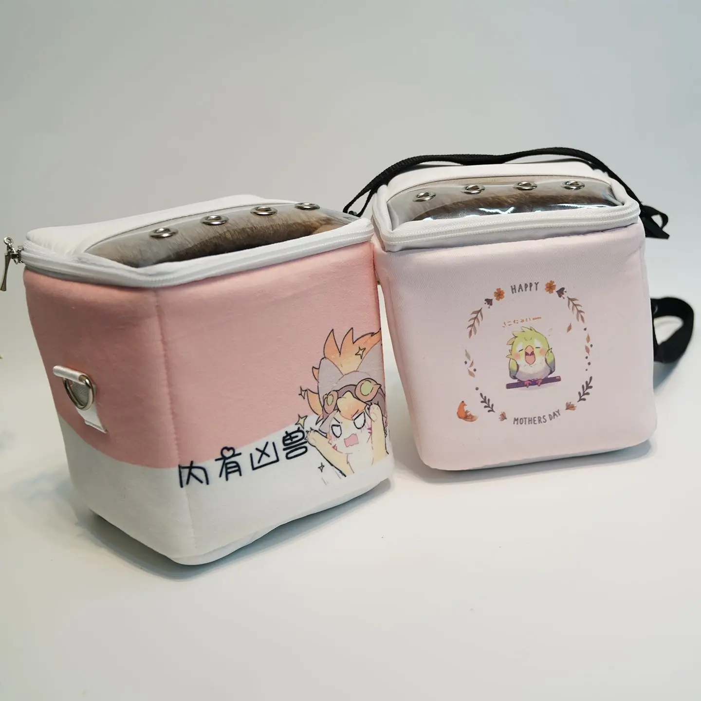 Windproof Cotton Bird Carrier Bag with Visual Tiger Print for Parrots Portable Shoulder Bag  African Budgie Toys Bird Cage