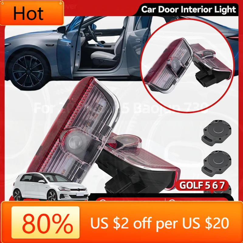 GOLF 4 5 6 7 Für VW VOLKSWAGEN 2026 Neue Neue 2pc Für VW Passat B6 B7 B8 B9 Touareg Golf 5 6 7 Jetta MK6 MK7 GTI R LED Auto Tür Pr