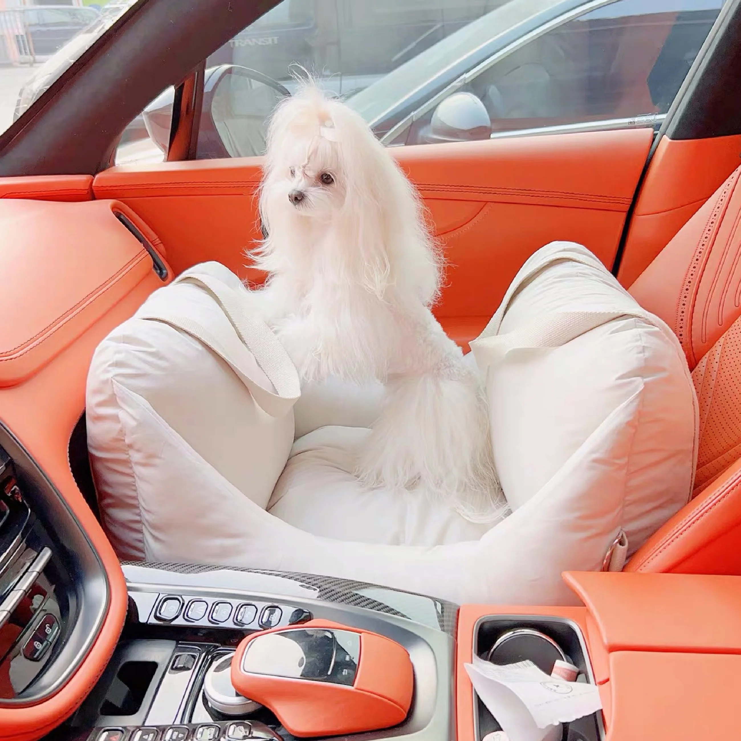 Pet Dog Travel Nest, Dog Car Seat with Strap Safety for Small Medium Dogs Cats, Soft Pet Car Nest, Dog Booster Seat, Dog Seat