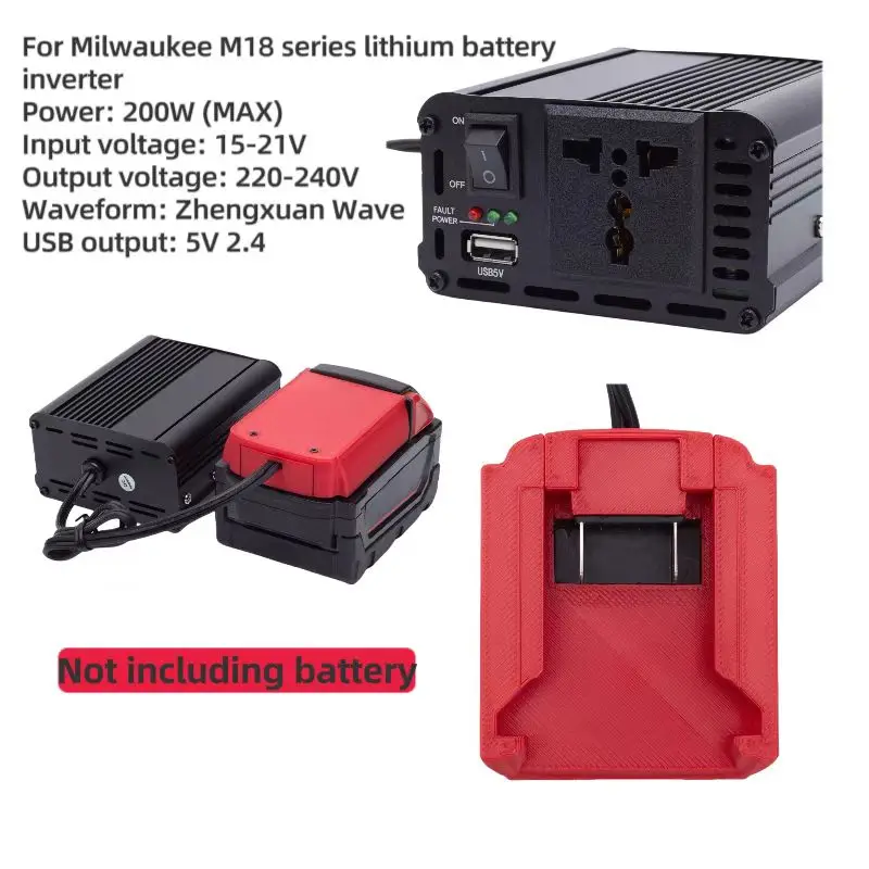 Outdoor Portable Power station adaptor Battery Inverter Power Inverter 220v-240v Pure Sine Wave  Converter w/USB  For Milwaukee