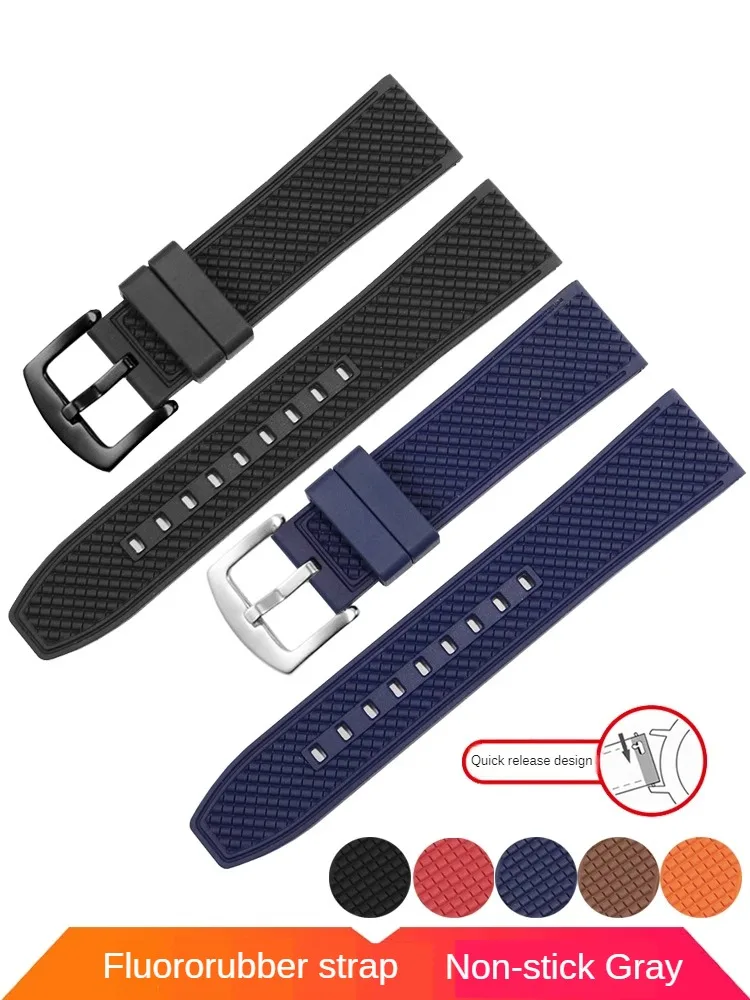 The Viton Watch Strap Fits The Ar-m-a-n-i S-e-i-k-o L-o-n-g-i-n-e-s T-i-s-s-o-t C-i-t-i-z-e-n Black Silicone Strap Flat 20