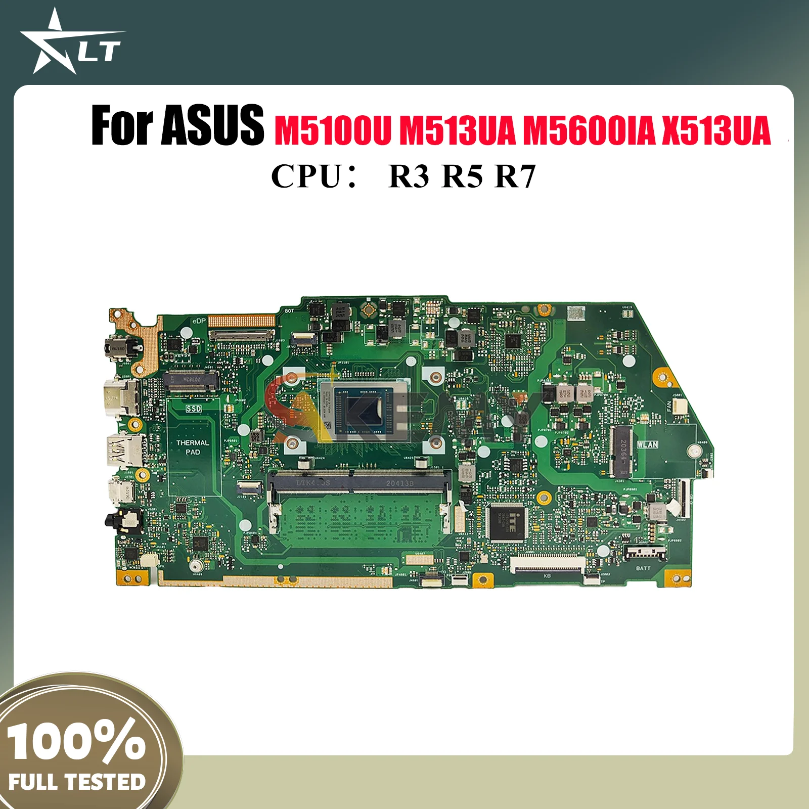 

X513UA Laptop Motherboard For ASUS VivoBook M513UA X513UA M5600IA M5100U X513U Mainboard W/ R3 R5 R7 CPU 100% tests OK fast ship