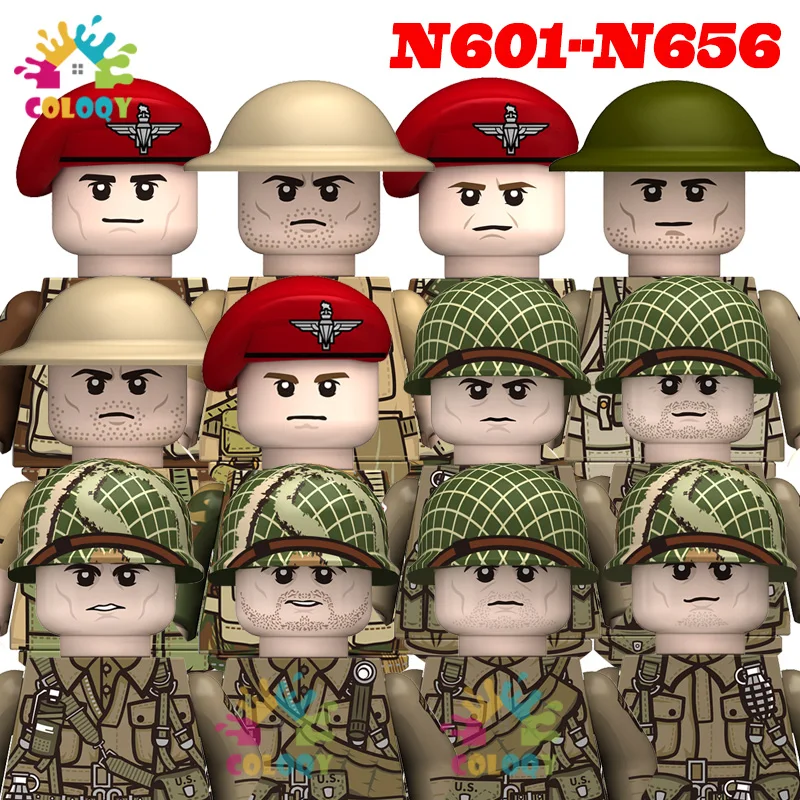 

New Kids Toys WW2 Building Blocks US UK Soviet Soldiers Mini Action Figures Educational Toys For Kids Boys Christmas Gifts