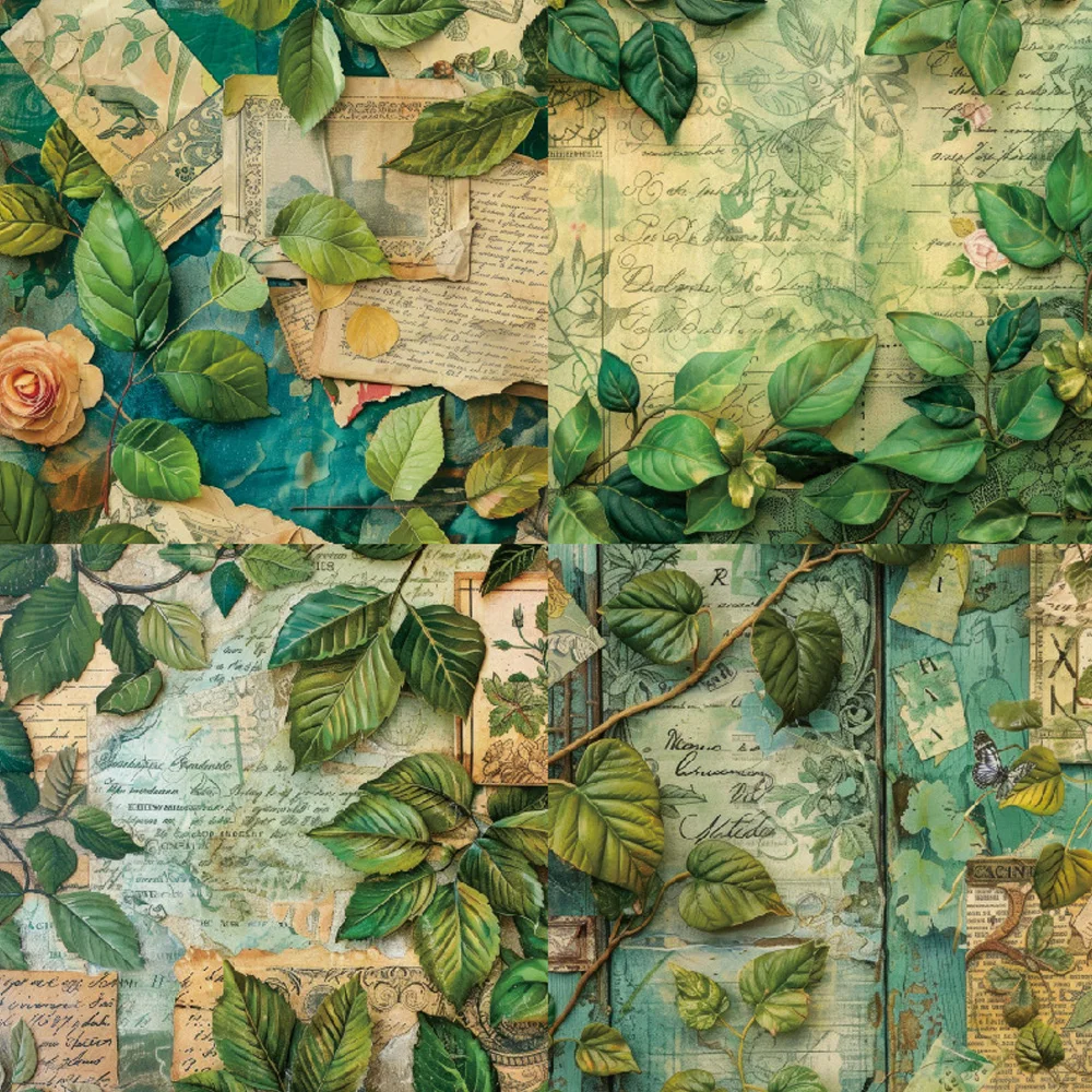 KSCRAFT 24sheets Leaves Paper Pack for DIY Scrapbooking Card Making Album Paper Craft