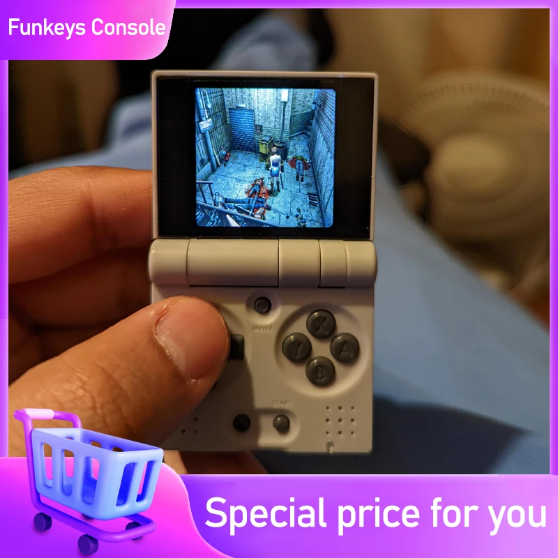 Funkeys Mini Retro Flip Folding Open Source Pocket 1.54-inch IPS Screen GBA Pocket Stand-alone Game Console