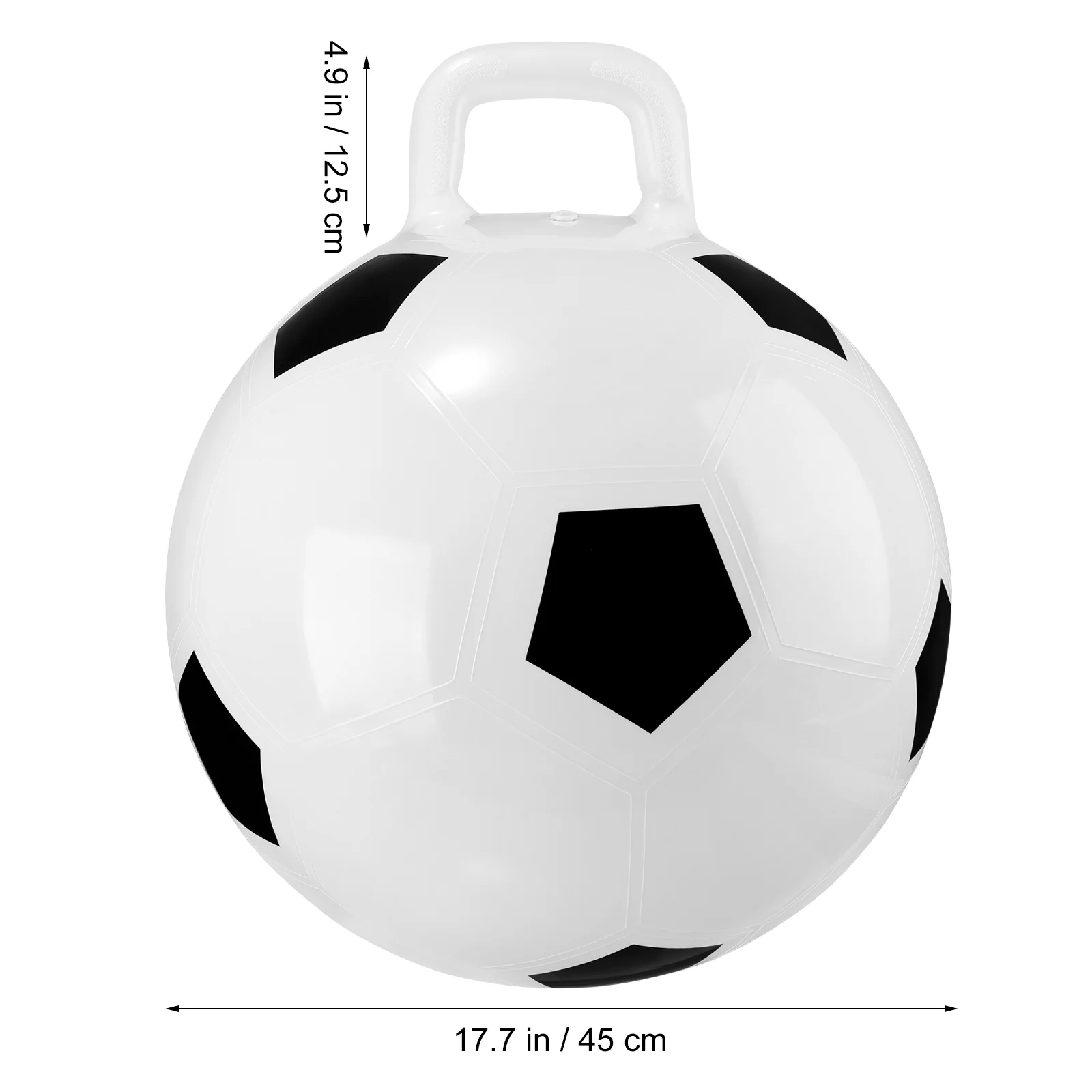 1pc 45cm Inflatable PVC Football Toy Jumping Ball Indoor Outdoor Activitie Ball for Kids Children (White, Football)