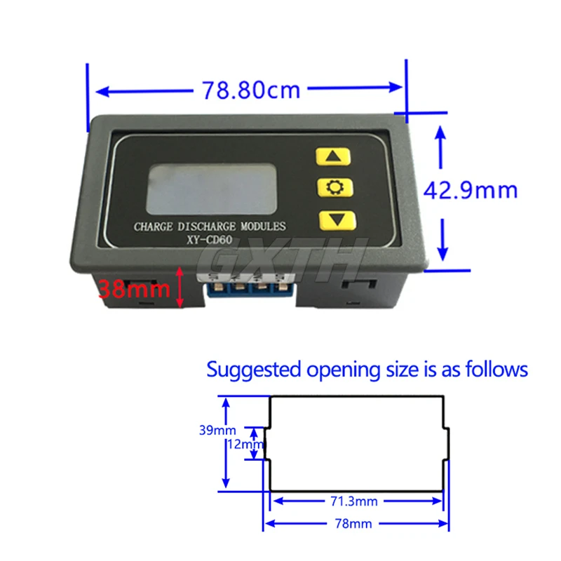 XY-CD60 Battery Charger Discharger Controller Module DC6-60V Low Voltage Current Protection Board LED Digital Display