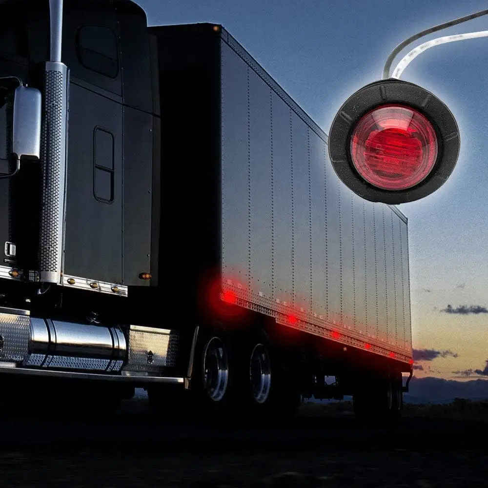 4 pcs Round Side Marker Lights Round Side Marker Light Universal for Trucks Trailers and Lorries