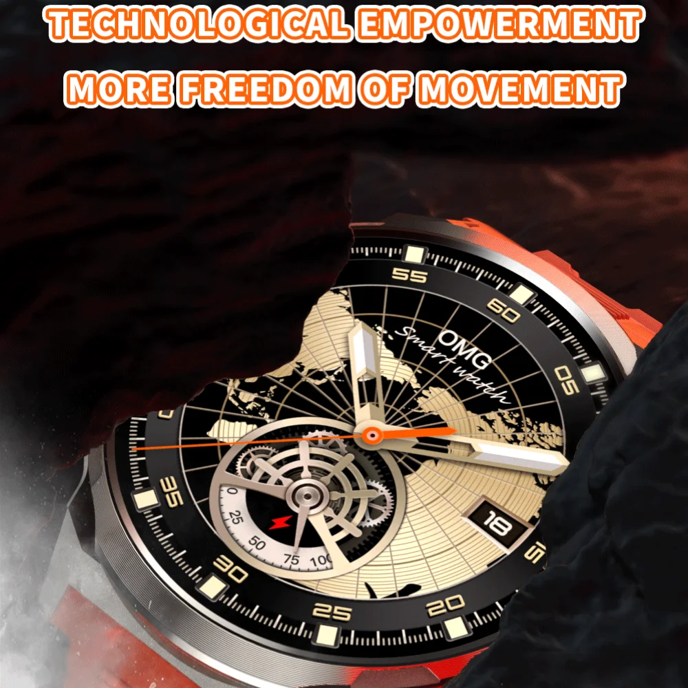 Outdoors Men Women Fashion Blue Tooth Call 1.93" AMOLED Screen Smartwatches Sports Fitness Heart Rate NFC Smart Watch Health