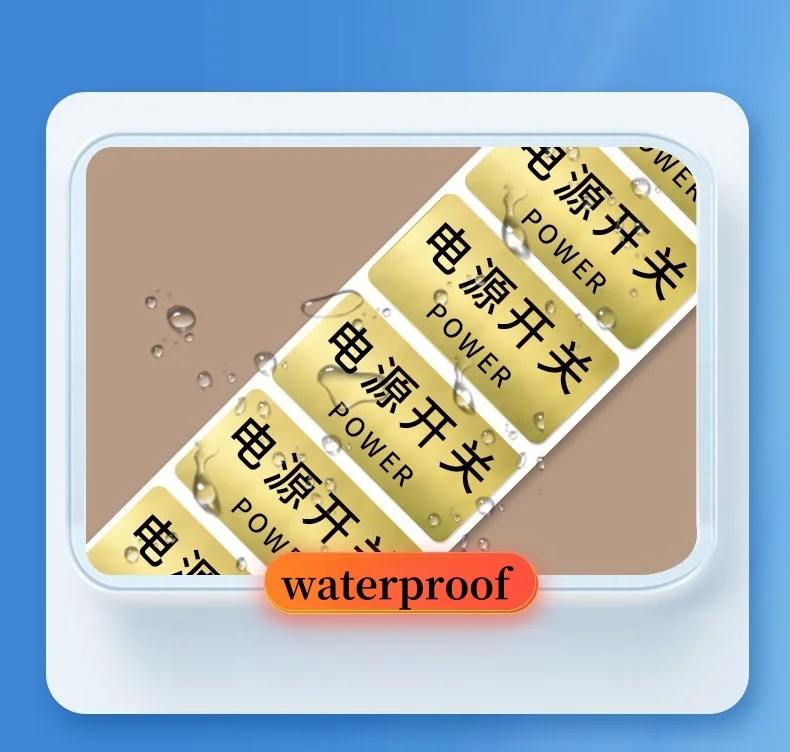 Thermal Gold Label Paper Sticker Barcode Waterpro of Oilproof No Carbon Tape Required Direct Printing Thermal Labels