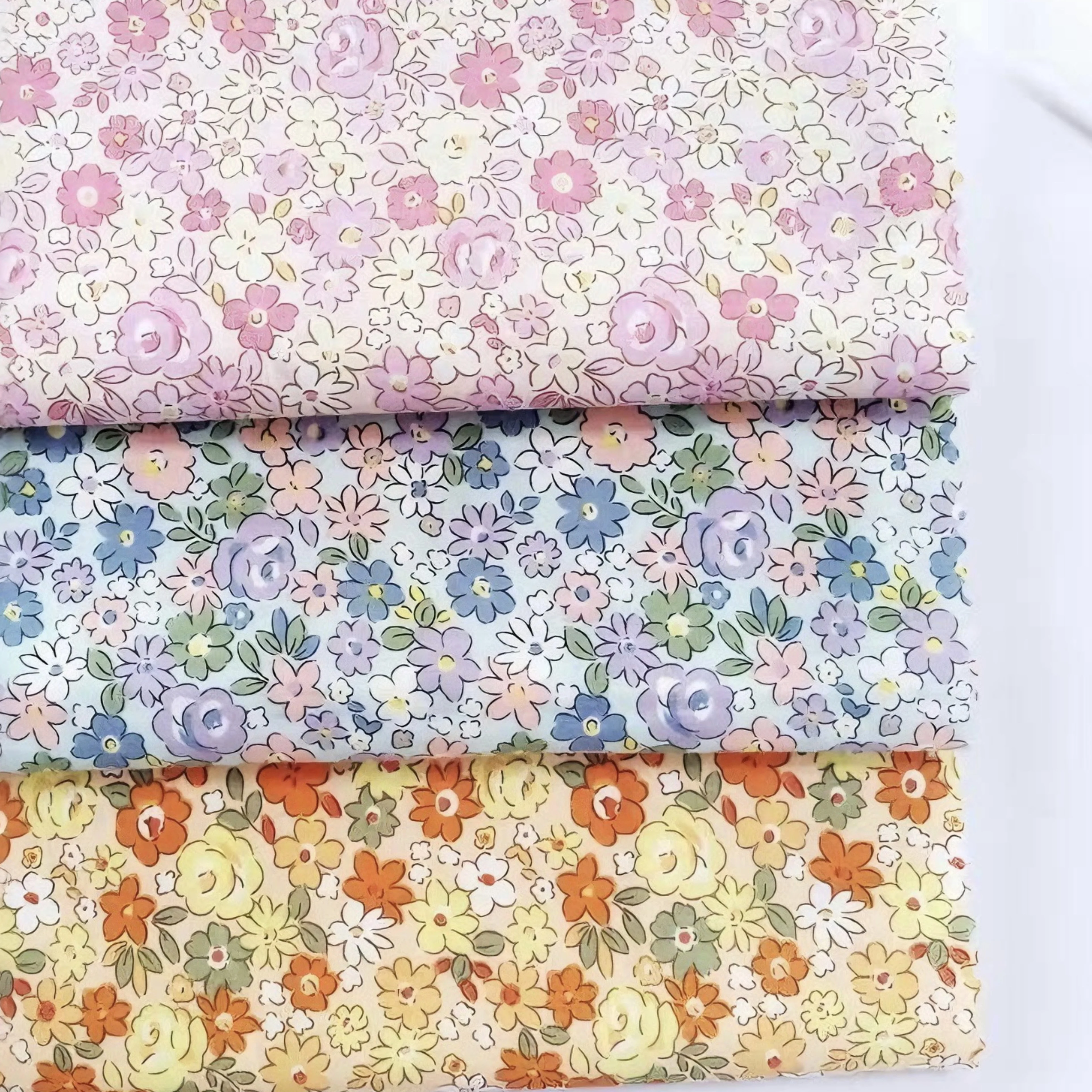 

Charming Nostalgic Cotton Floral printed Fabric Assortment Great for Fashion forward Skirts Delightful Tablecloths and Artistic