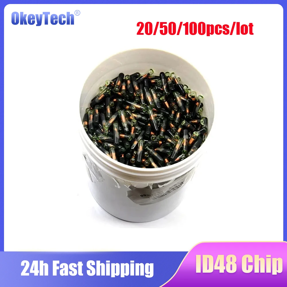 

OkeyTech ID48 Transponder Chip Aftermarket ID 48 Car Key Glass Chip Blank OEM Auto Transponder Chips ID 48 Unlock Chip