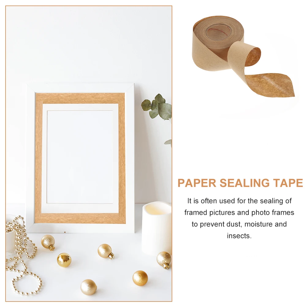 

Kraft Paper Tape 2 Roll Sealing Compact Lightweight Practical Strong Adhesion DIY Packaging Box Moisture Proof Carton Tape
