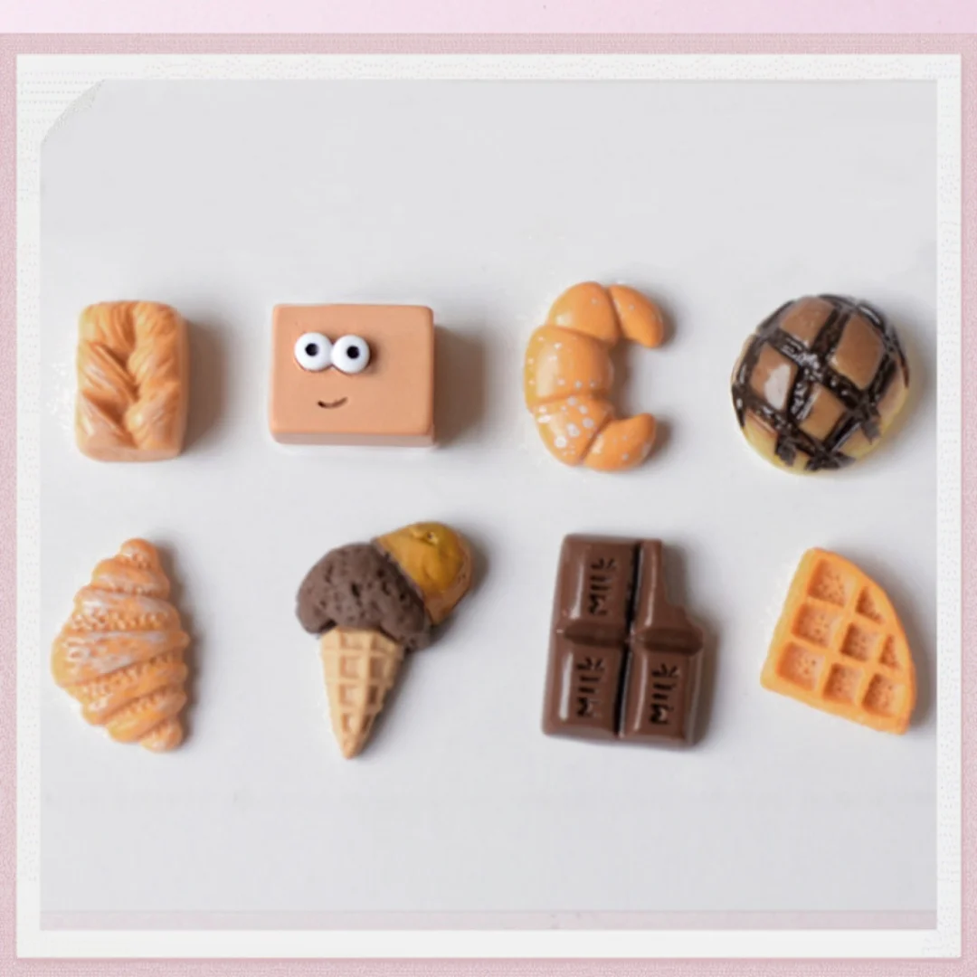 8Pcs Food Dessert Charms for Clog Shoes DIY Detachable Summer Footwear Accessories Creative Shoe Decorations