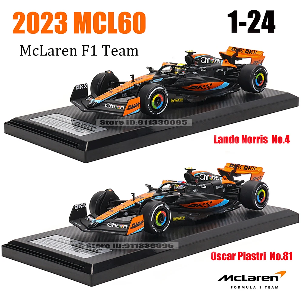 CCA MSZ 1:24 New McLaren F1 Team 2023 MCL60 4# Lando Norris 81# Oscar Piastri alloy car model toy series collection gift