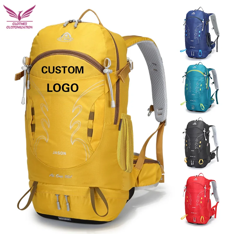 Custom logo Hiking Backpack Lightweight Outdoor Camping Trekking Backpack print photo Mountaineering Bag Travel Rucksack DIY