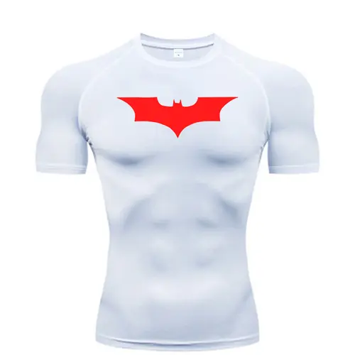 Bat Printed Men's Tight T-Shirt Running Compression Compression T Shirt Gym Fitness Jogging Short Sleeve Male Casual Shirt Tops - Image 9