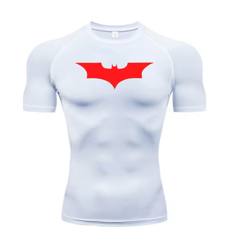Bat Printed Men's Tight T-Shirt Running Compression Compression T Shirt Gym Fitness Jogging Short Sleeve Male Casual Shirt Tops - Image 9
