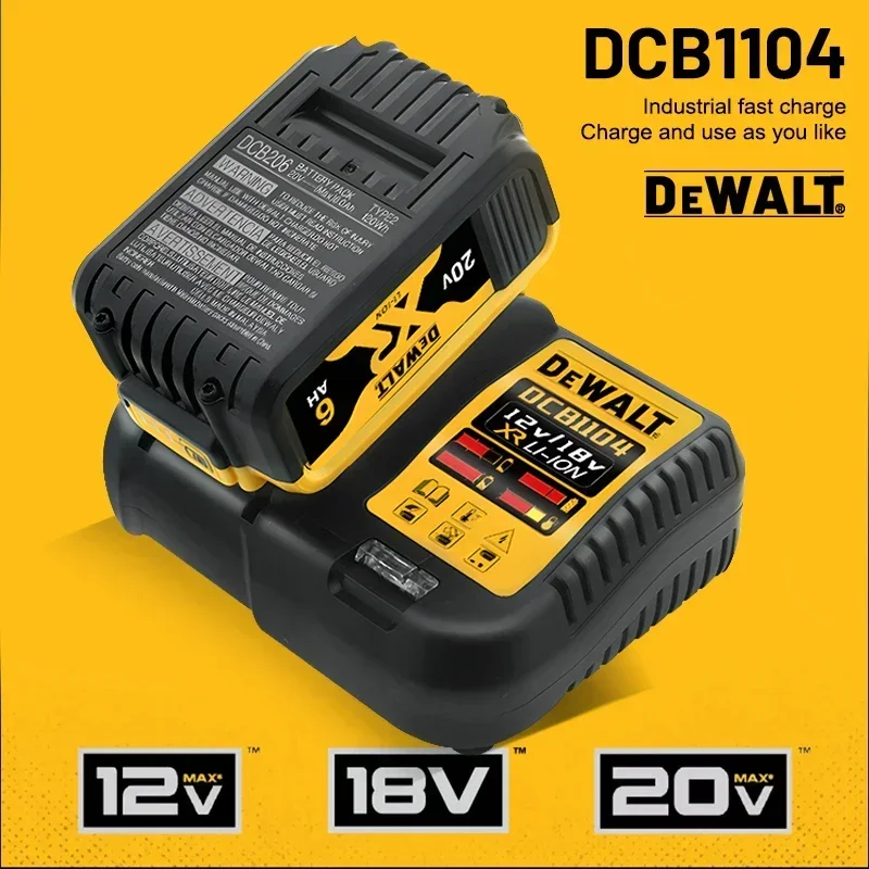 100% coded original Dewalt Lithium Battery DCB202 DCB609 18V 20V 6000MAH Handheld Angle Grinder Hammer Rechargeable