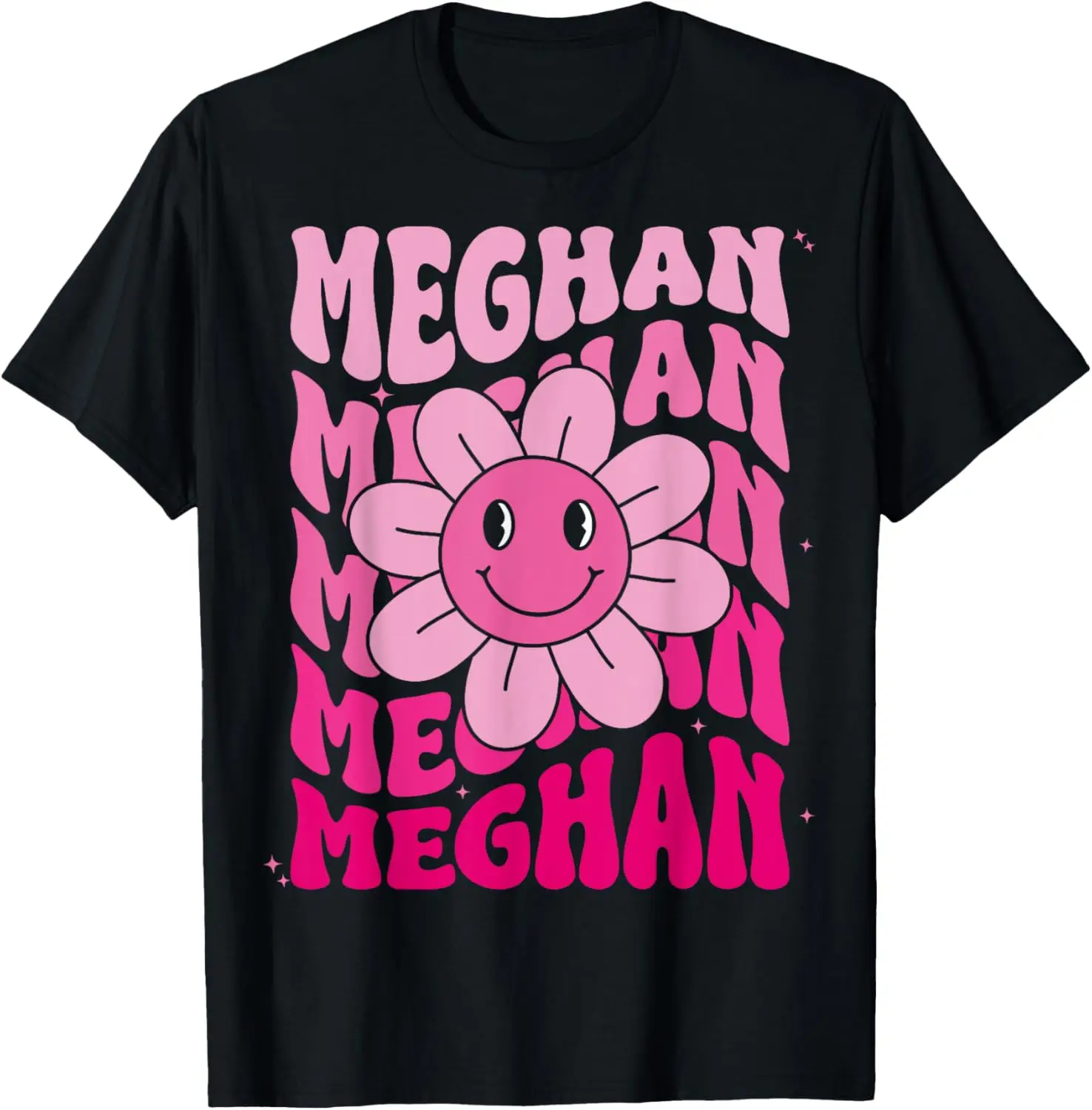 Meghan First Name I Love Meghan Girl Groovy 80's Vintage T-Shirt