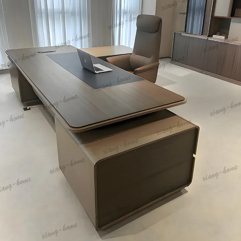 FG Brown Big Executive Office Desk Cheap Storage Modern Study Computer Desk Gaming Drawers Mesa Escriotorio Work Station Table