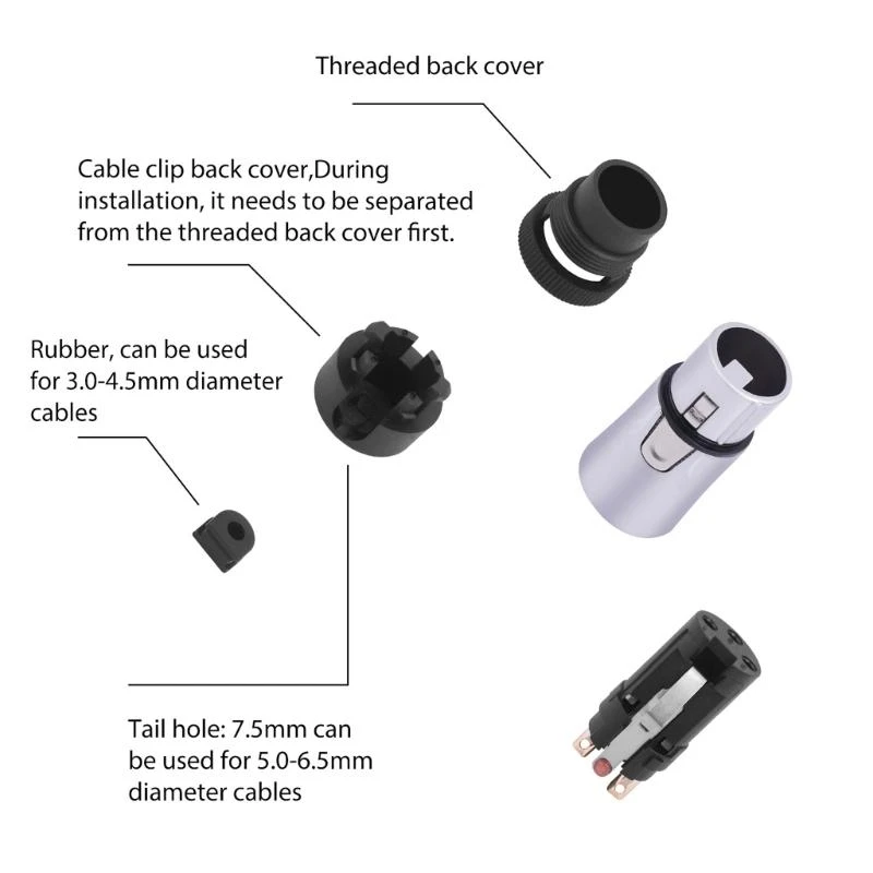 83CE 2PCS Professional 3pin Mic Auditor