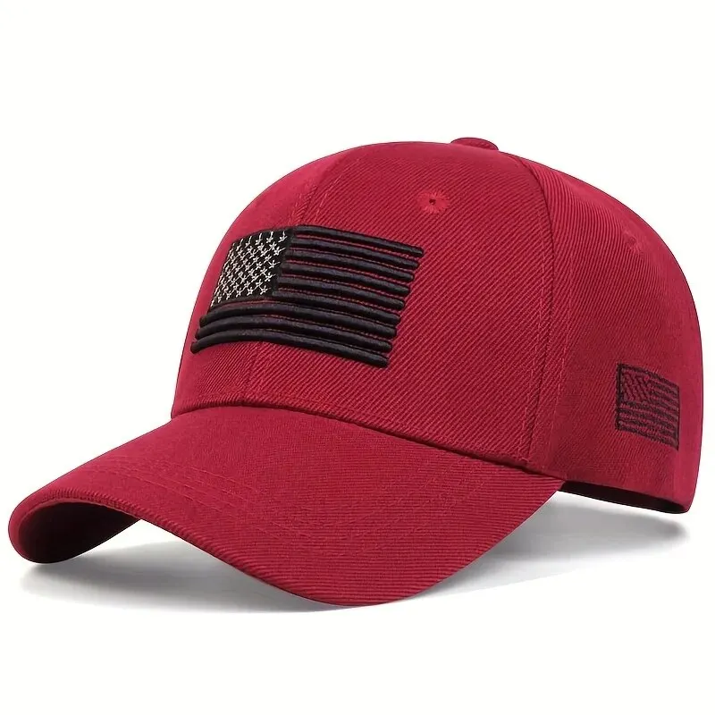 Unisex American Flag Side Embroidery Baseball Caps Spring and Autumn Outdoor Adjustable Casual Hats Sunscreen Hat