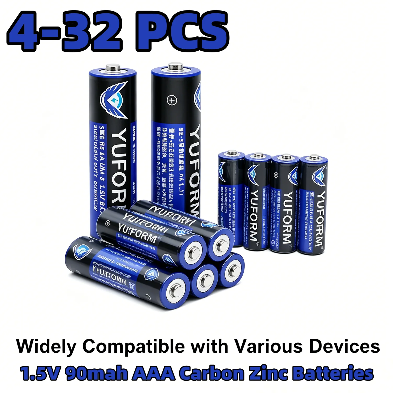 

1.5V 90mAh AA Zinc Carbon Batteries LR6 R6 4-32 PCS Battery Long Lasting for Toys Remote Controls Clocks Flashlights Home Office