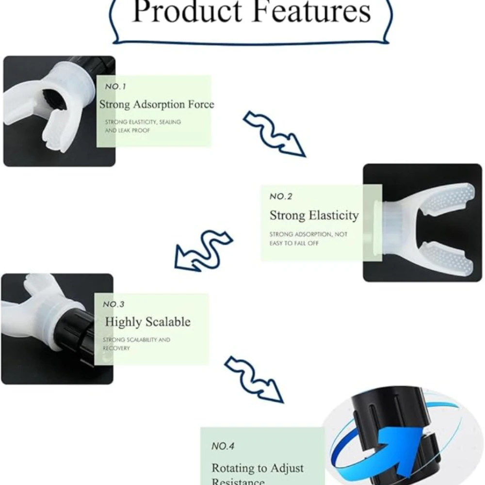 Portable Adjustable Resistance Breathing Trainer Silicone Mouthpiece Improve Lung Capacity Fitness Respiratory Training Device