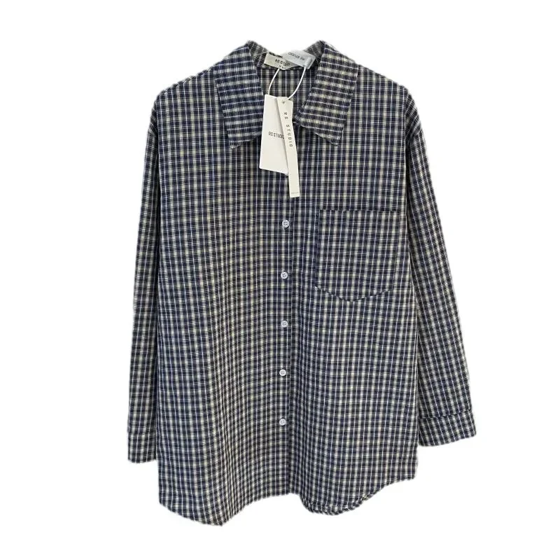 A Niche Retro Long Sleeved Women's Shirt With Layered Long Sleeved Plaid Loose Casual Lazy And Fashionable Outdoor Outfit Shirt