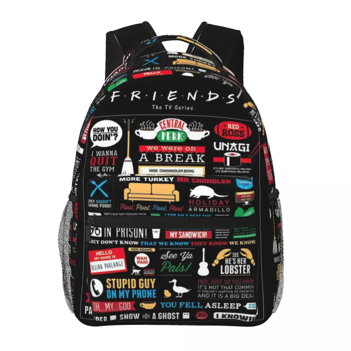 

Friends TV Show Backpack Student Schoolbag for Men Women Laptop Canvas Bags 16in