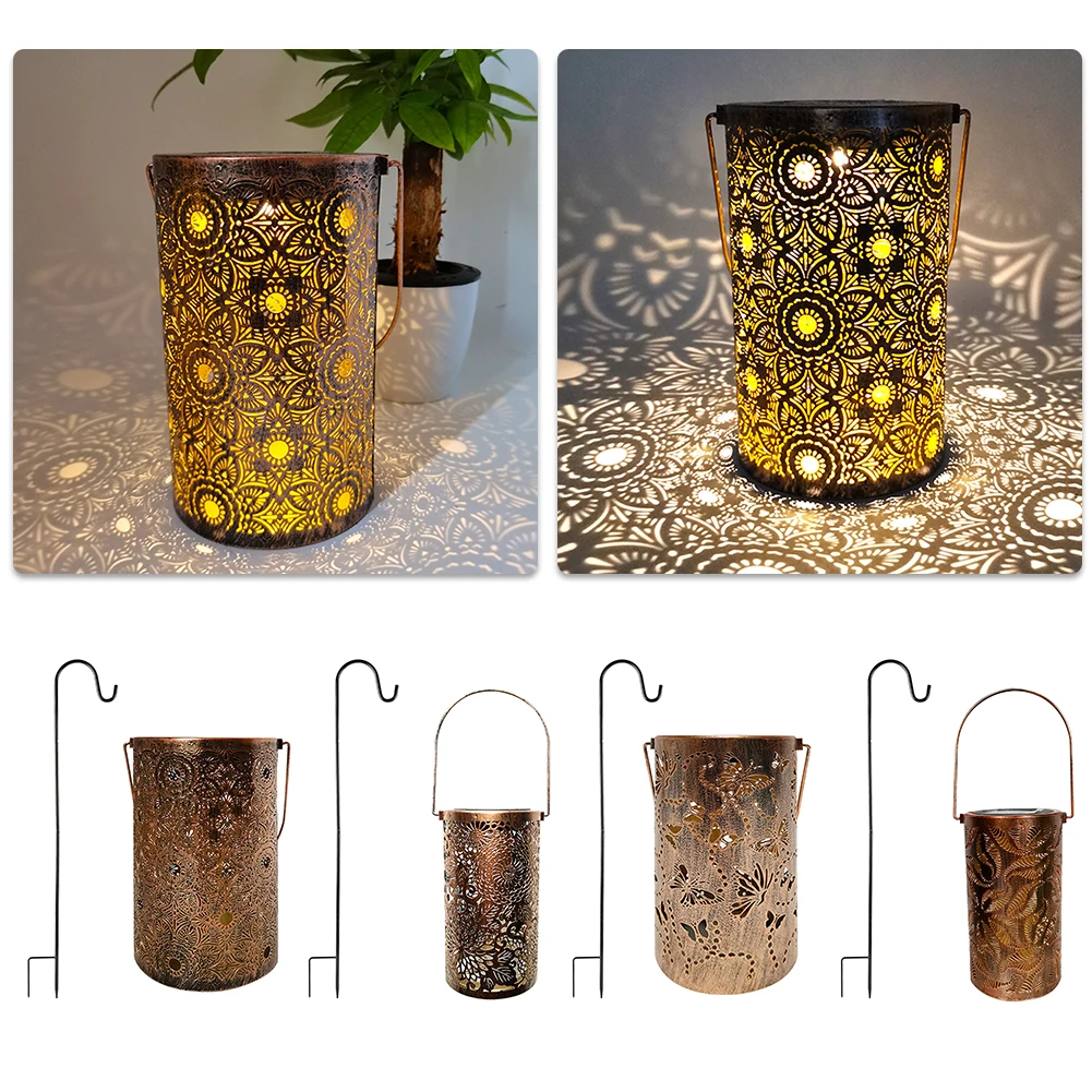 

Декоративный садовый светильник с крюком-«пастушьим ушком», уличные солнечные ландшафтные светильники, подвесные солнечные светильники для патио, двора, дорожек и ландшафта