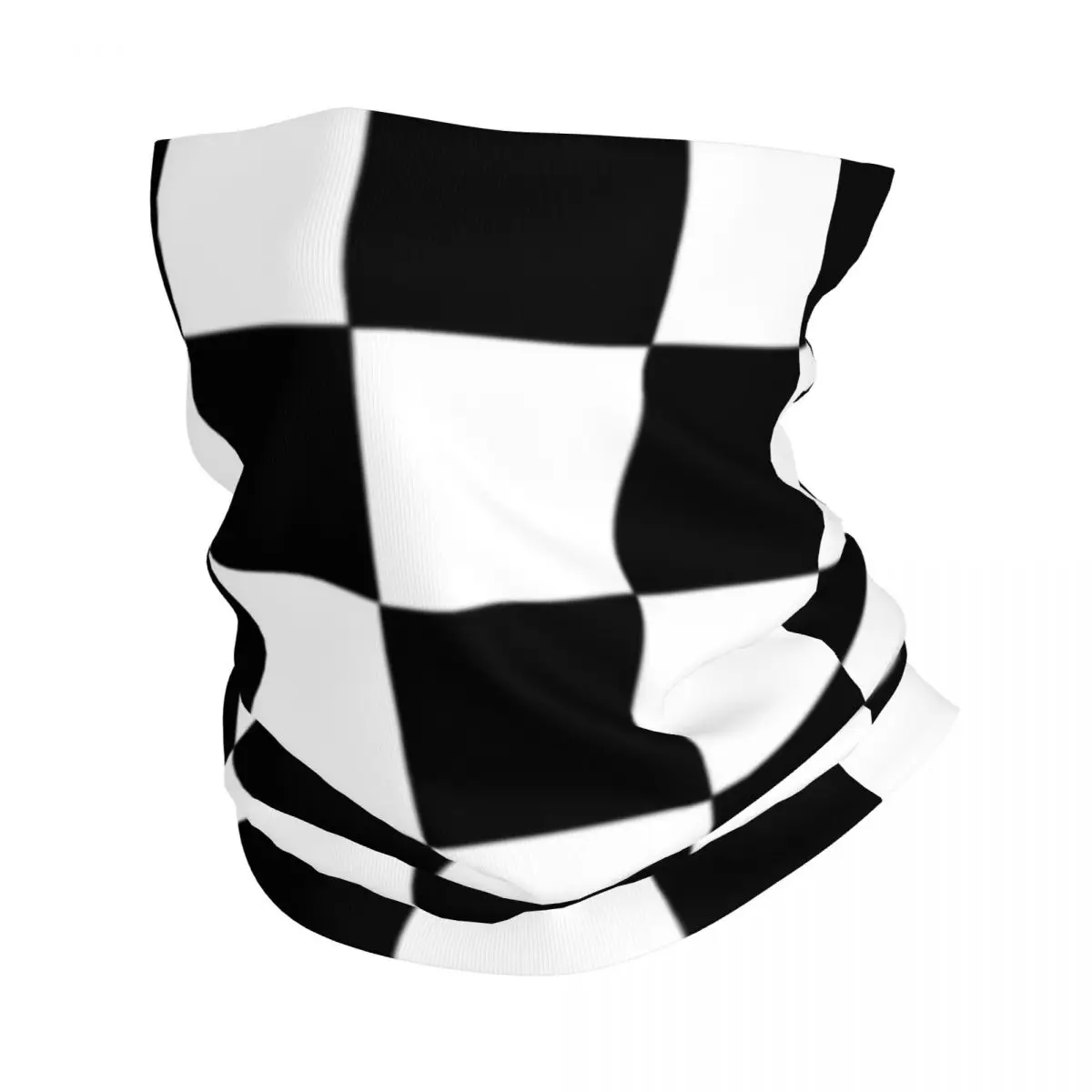 Checkered Black And White Bandana Neck Gaiter Printed Mask Scarf Multi-use Headwear Riding Unisex Adult Windproof