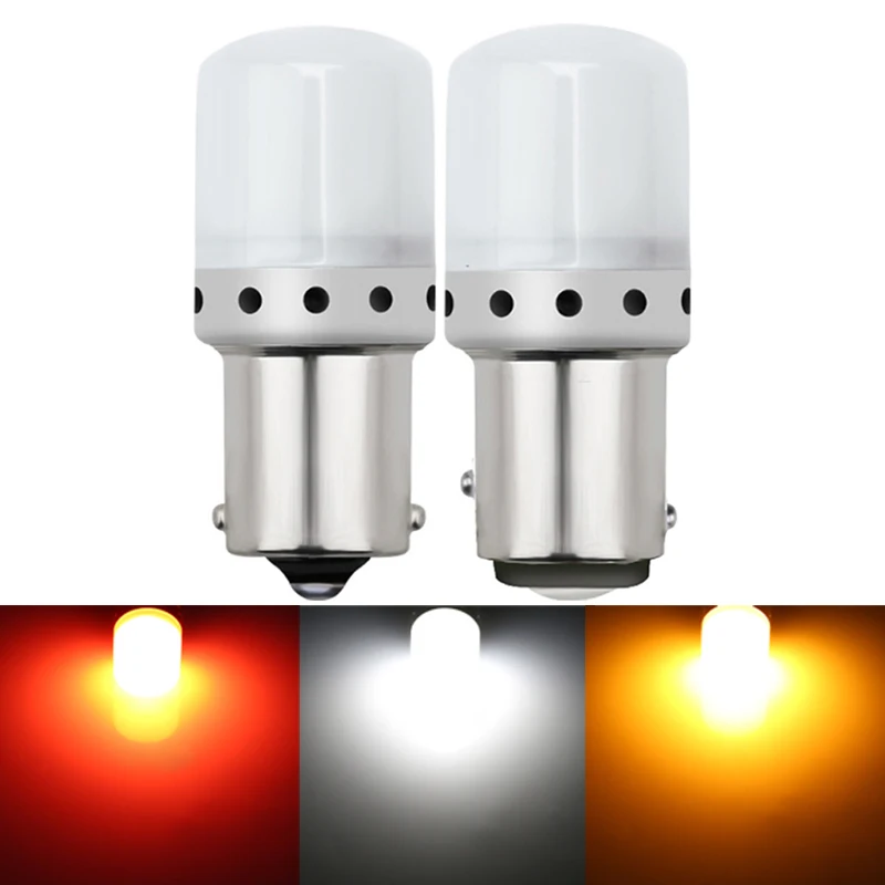 

10pcs S25 1156 BA15S 1157 BAY15D Car LED DRL Turn Signal Light Auto Reverse Backup Brake Lamp 9SMD 3030 White Red Yellow DC12V