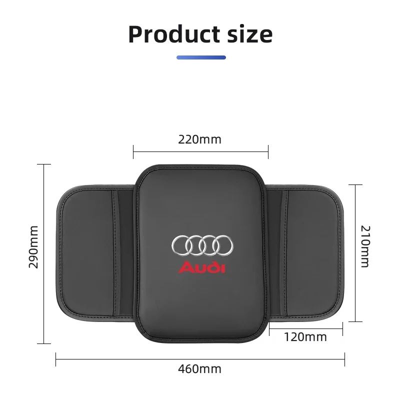 مسند ذراع السيارة وسادة وحدة التحكم المركزية الذراع بقية غطاء صندوق حصيرة واقية لأودي A1 A2 A3 A4 A5 A6 A7 A8 Q1 Q2 Q3 Q4 Q5 Q6 Q7 Q8 TT S6 #6