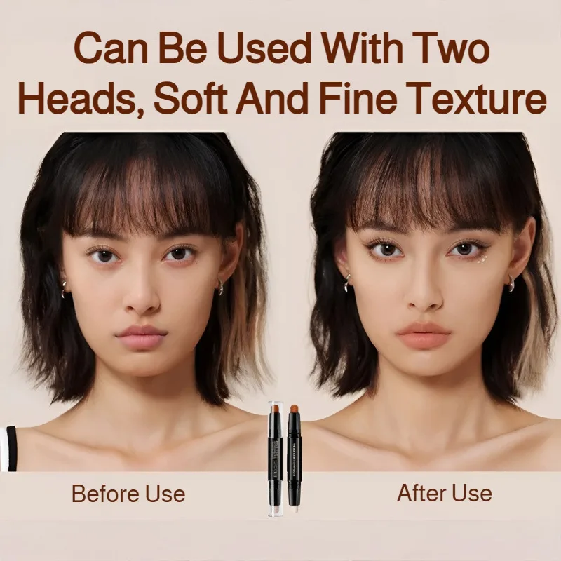 더블 엔드 컨투어 스틱 얼굴 삼차원 밝게 하는 컨투어 펜 메이크업 더블 엔드 컨실러 펜 피니싱 스틱