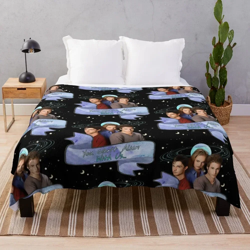 Couverture élégante et chaude pour le salon et la chambre à coucher, avec motif de l'émission télévisée Roswell You Can't Alien with Us.